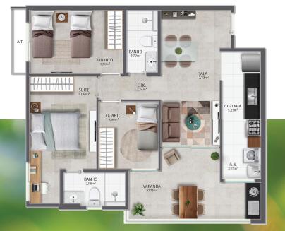 Apartamento à venda com 3 quartos, 75m² - Foto 6