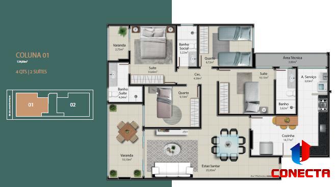 Apartamento à venda com 4 quartos, 124m² - Foto 8