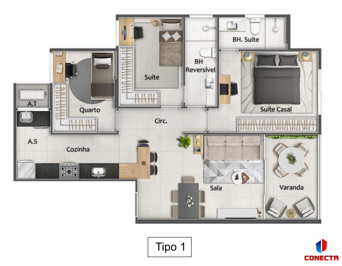 Apartamento à venda com 3 quartos, 77m² - Foto 9