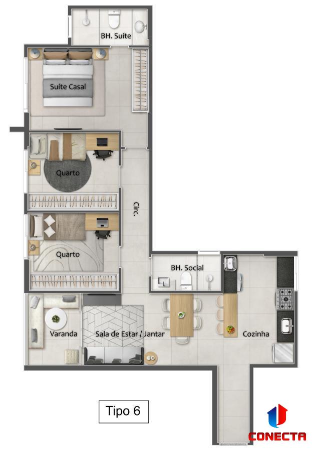 Apartamento à venda com 3 quartos, 77m² - Foto 15