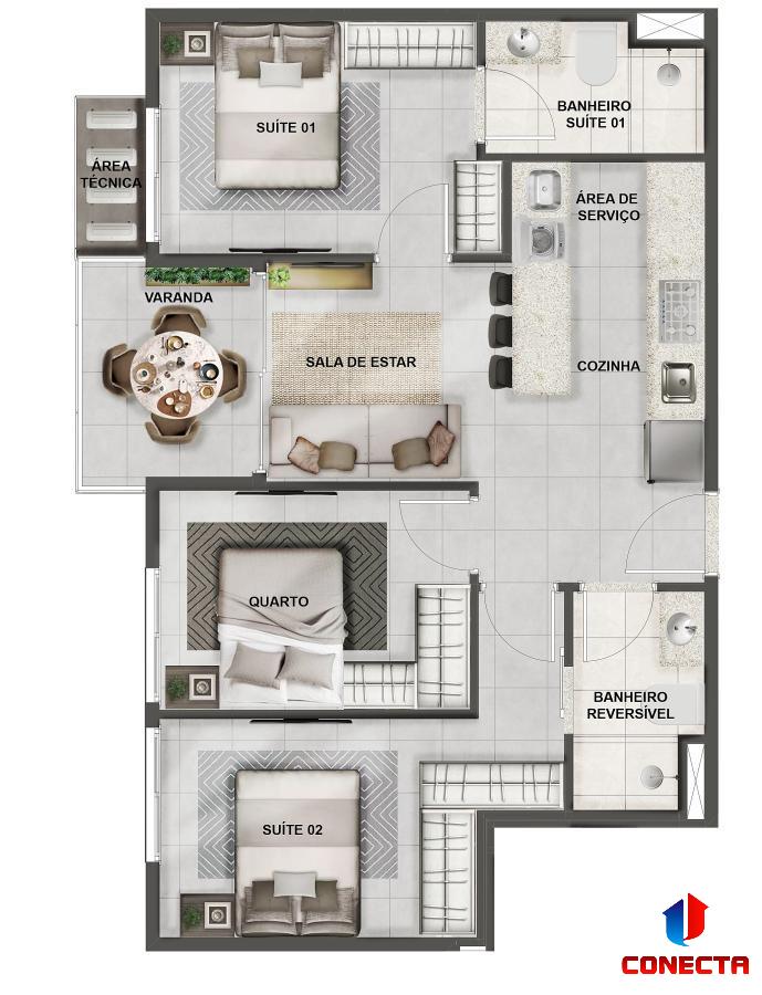 Apartamento à venda com 3 quartos, 68m² - Foto 23