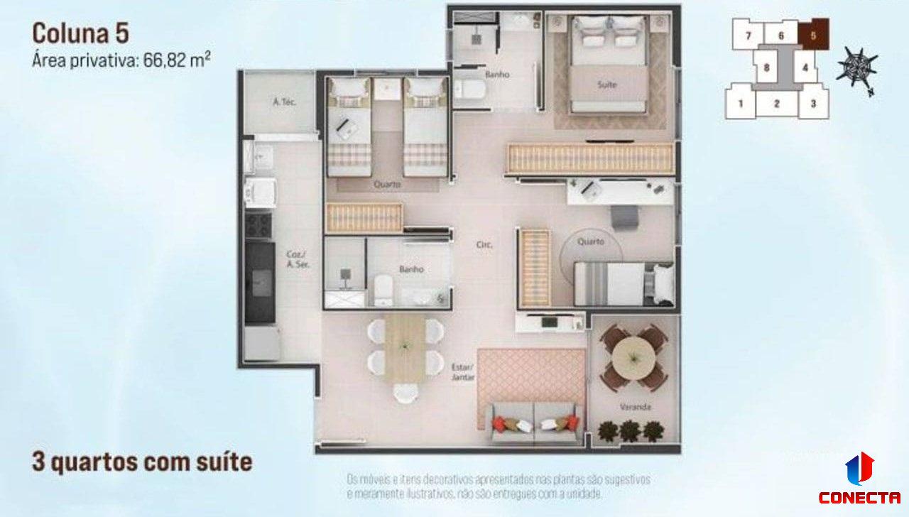 Apartamento à venda com 3 quartos, 66m² - Foto 23