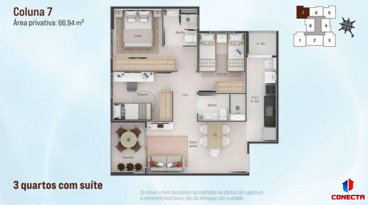 Apartamento à venda com 3 quartos, 66m² - Foto 25