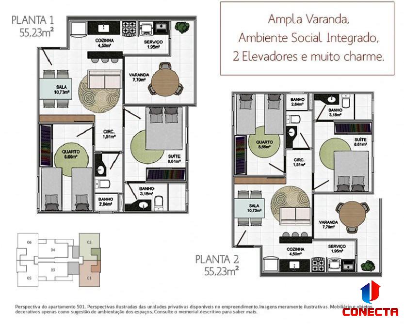 Apartamento à venda com 2 quartos, 55m² - Foto 17