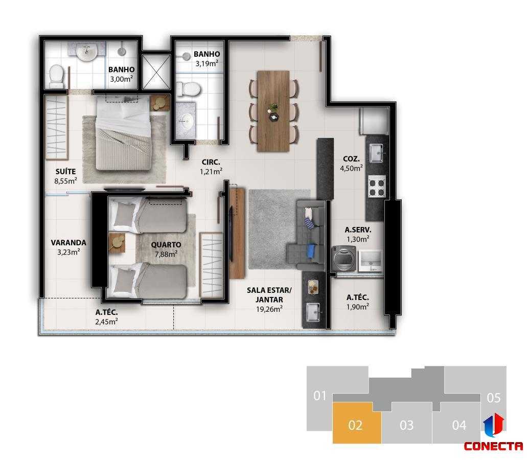 Apartamento à venda com 2 quartos, 66m² - Foto 25