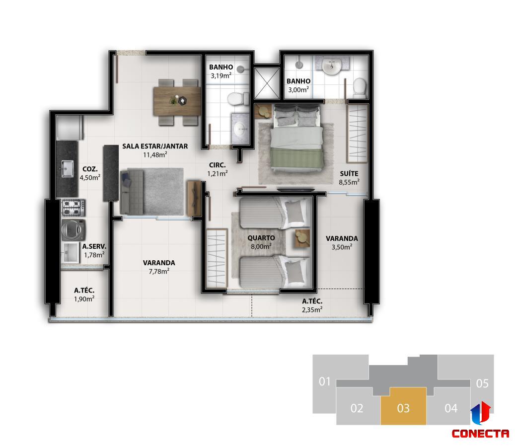 Apartamento à venda com 2 quartos, 66m² - Foto 27