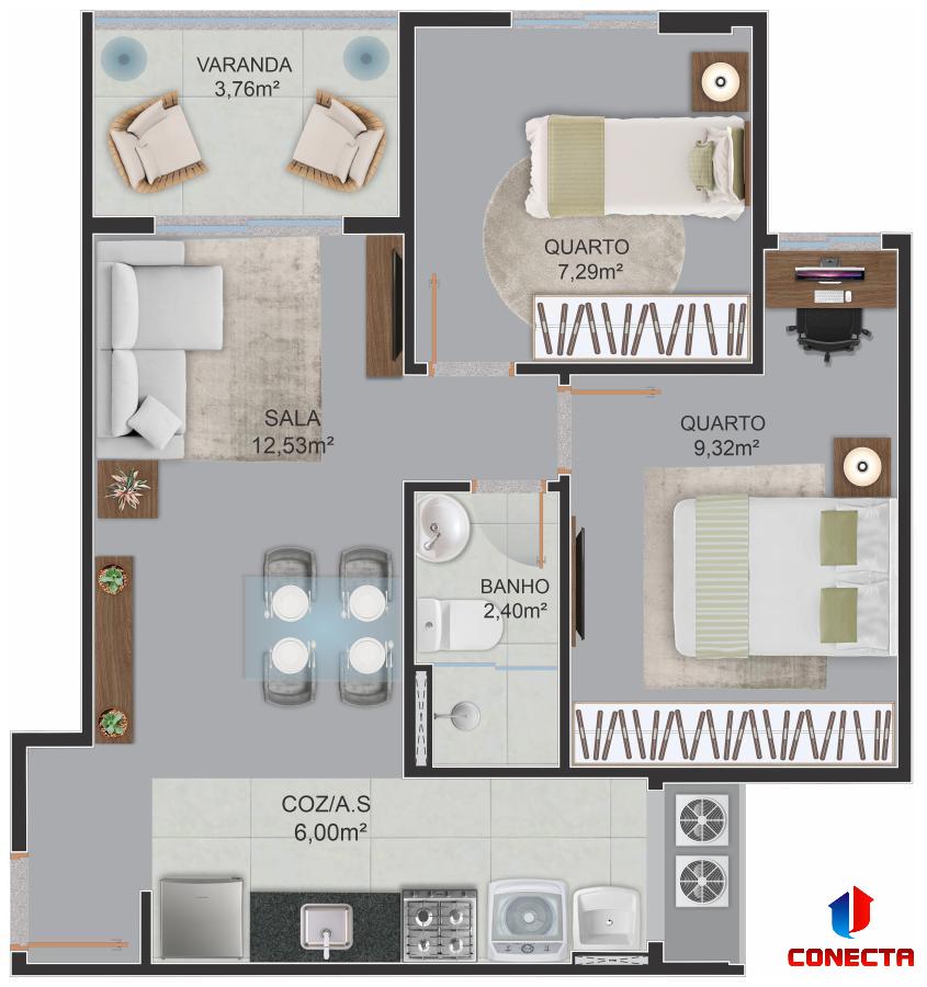 Apartamento à venda com 2 quartos, 47m² - Foto 13