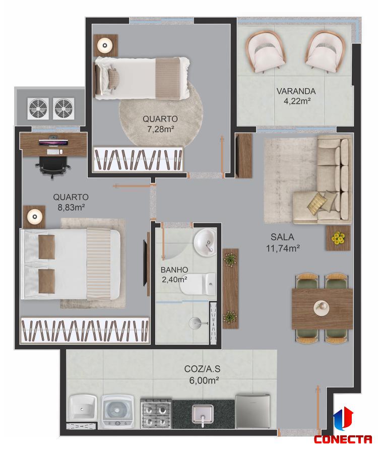 Apartamento à venda com 2 quartos, 47m² - Foto 14