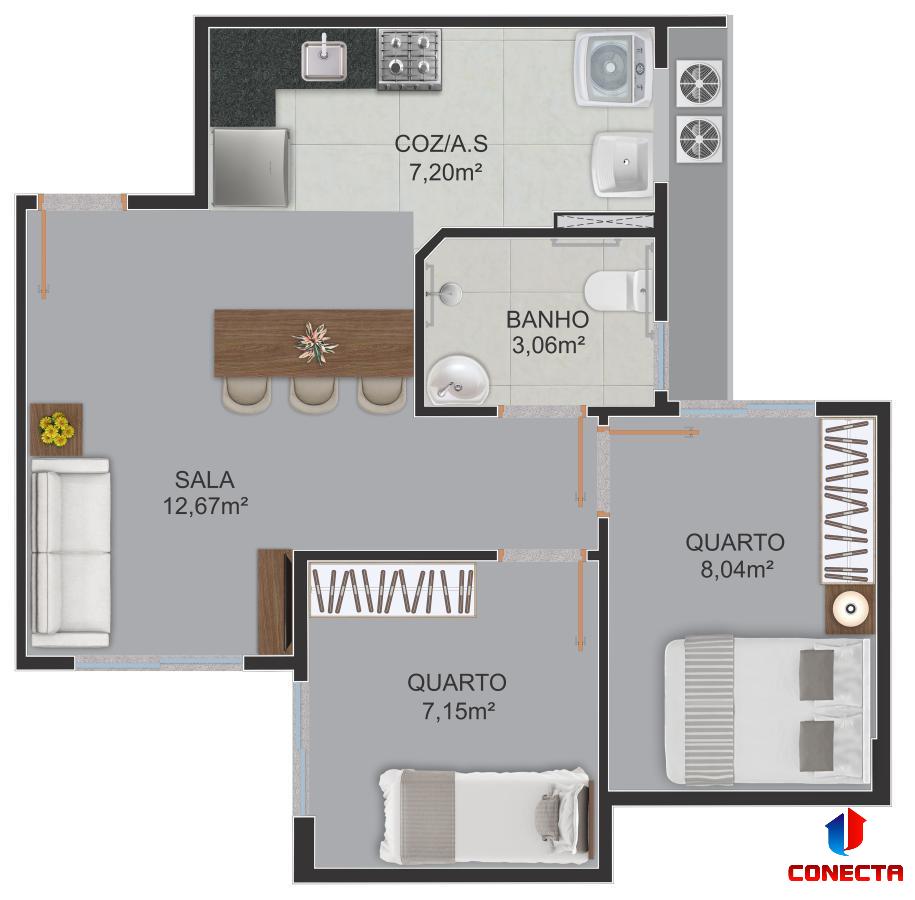 Apartamento à venda com 2 quartos, 47m² - Foto 20