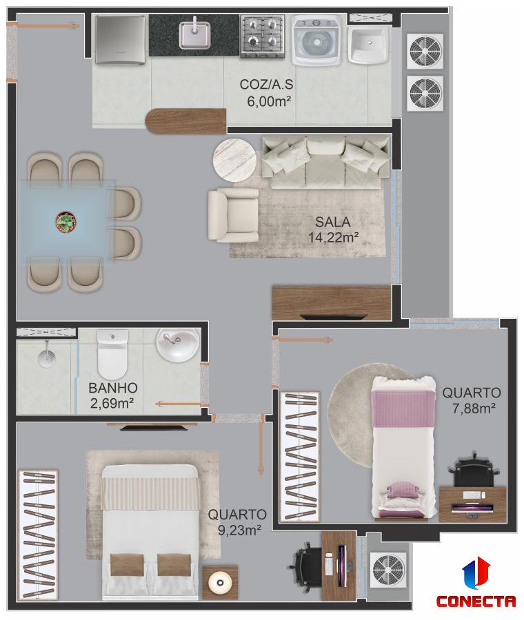 Apartamento à venda com 2 quartos, 47m² - Foto 21