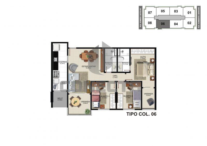 Apartamento à venda com 3 quartos, 83m² - Foto 11