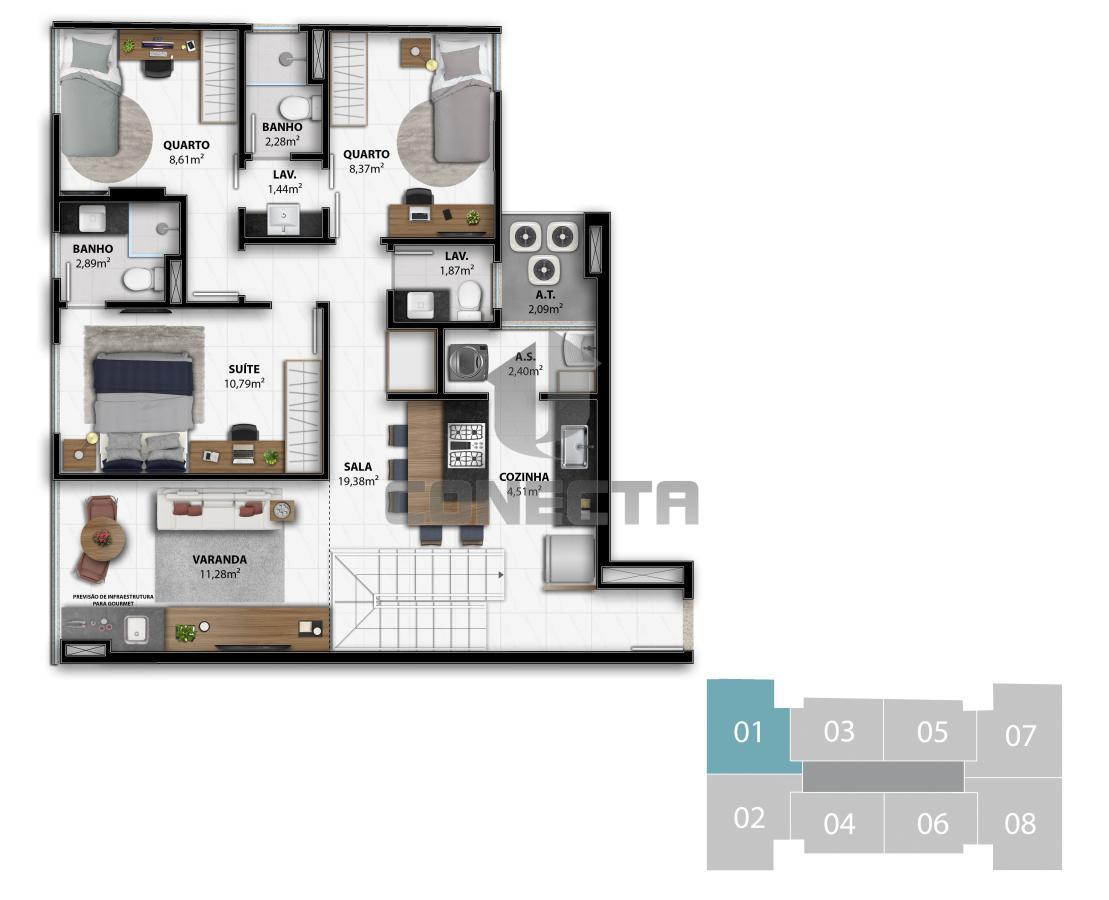 Apartamento à venda com 3 quartos, 82m² - Foto 33