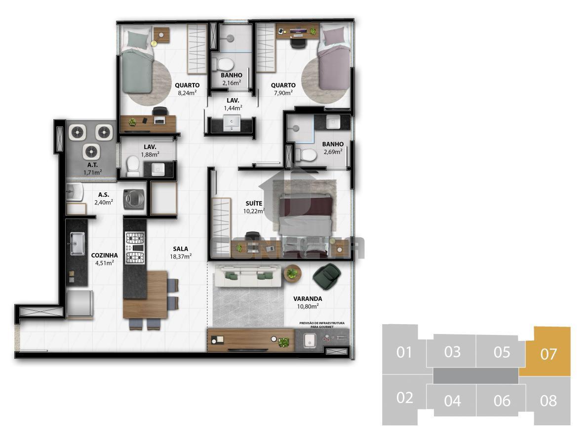 Apartamento à venda com 3 quartos, 82m² - Foto 31