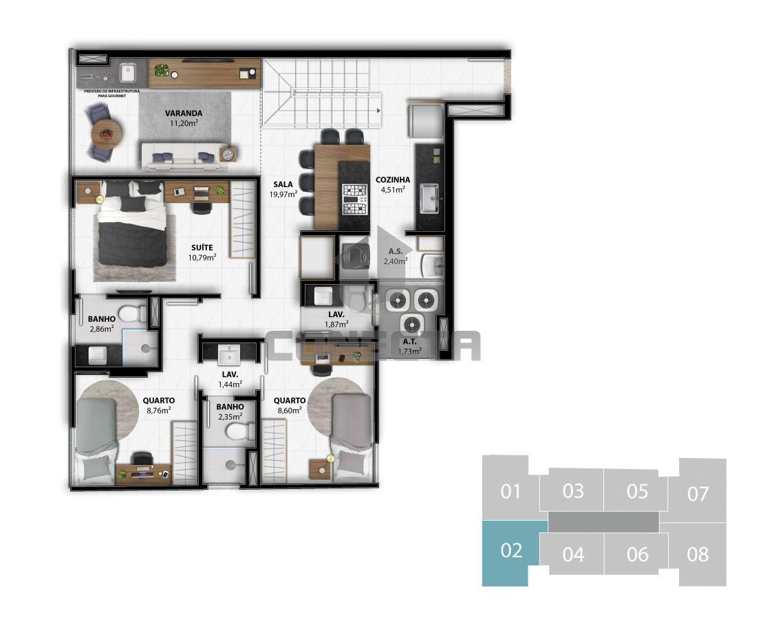 Apartamento à venda com 3 quartos, 82m² - Foto 35