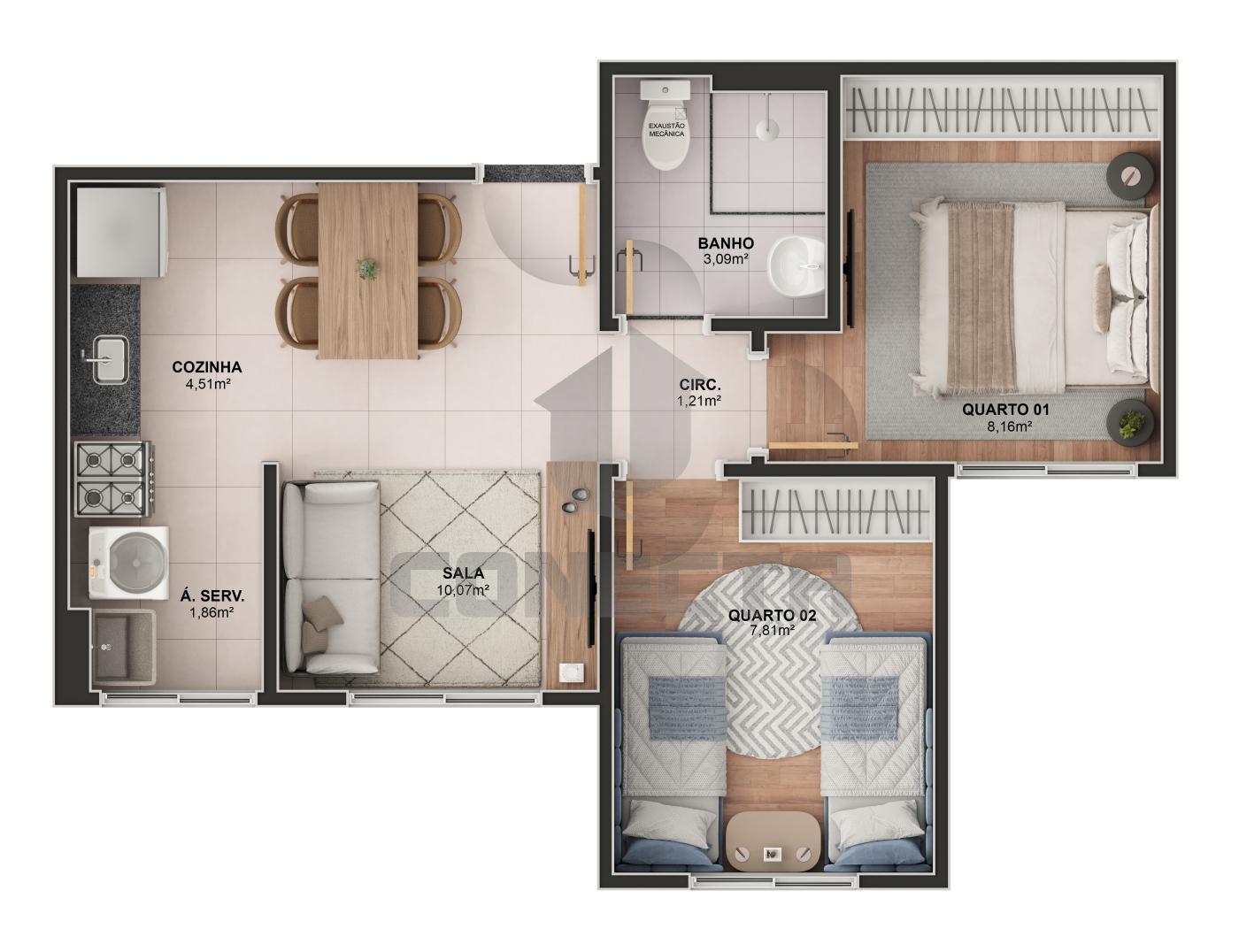 Apartamento à venda com 2 quartos, 42m² - Foto 14